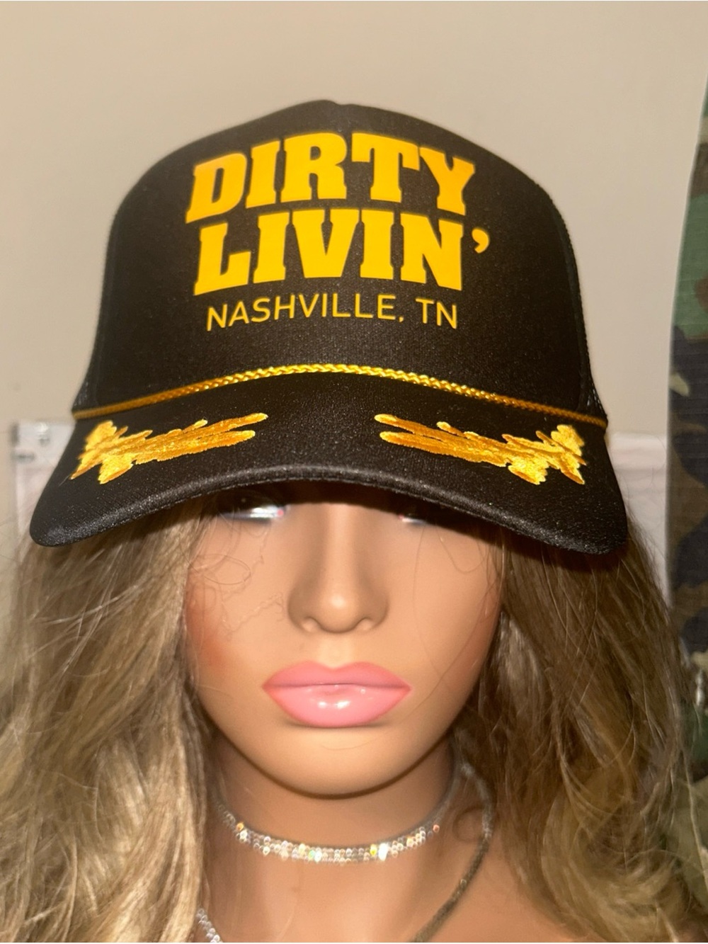 OTTO Black and Gold "Dirty Livin' Nashville, TN" Trucker Hat